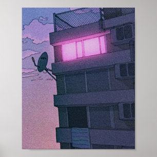 Affiche lofi aesthetic anime city 