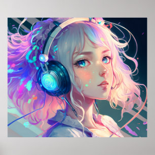 Affiche LoFi Anime Girl Art