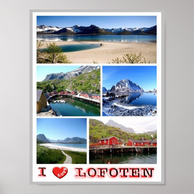 Affiche Lofoten - I Lofoten - Norvège - (Devant)