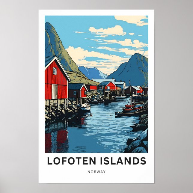 Affiche Lofoten Islands Norvège Travel Imprimer (Devant)