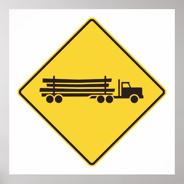 Affiche Logging Trucks Road Sign (Devant)