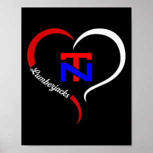 Affiche Logo à mi-coeur du nord de Tonawanda Lumberjacks