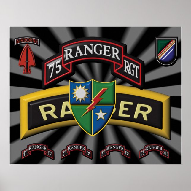 Affiche Logo amélioré du 75e régiment de Rangers (Devant)