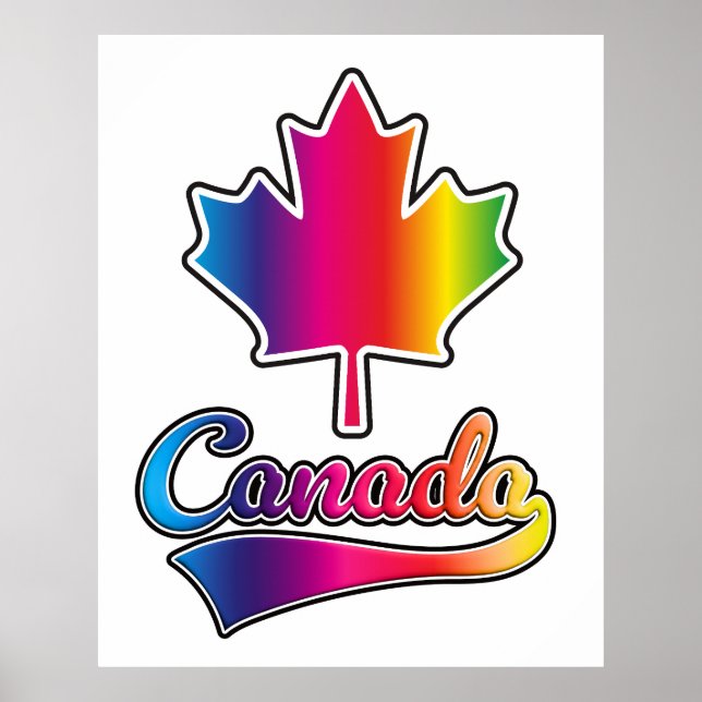Affiche logo arc-en-ciel de la fierté du Canada (Devant)