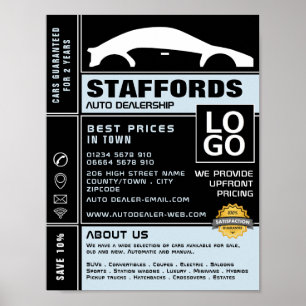 Affiche Logo automobile, concessionnaire automobile public