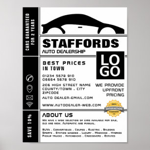 Affiche Logo automobile, concessionnaire automobile public