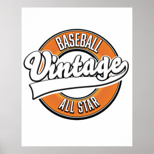 Affiche Logo baseball de style vintage.