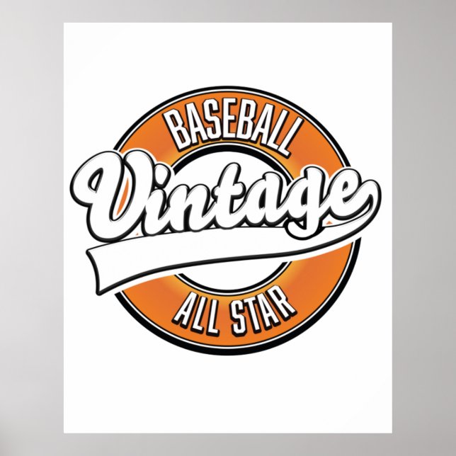 Affiche Logo baseball de style vintage. (Devant)
