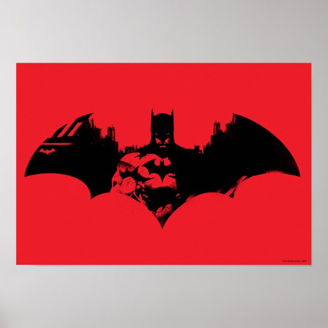 Affiche Logo Batman et Gotham Silhouette Bat (Devant)