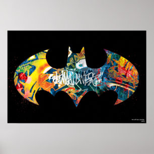 Affiche Logo Batman Graffiti Neon 80's