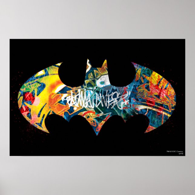 Affiche Logo Batman Néon Graffiti 80's (Devant)