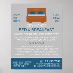 Affiche Logo, Bed & Breakfast Hébergement Advert
