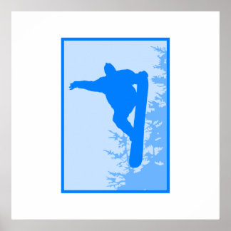 Affiche Logo Blue Snowboard