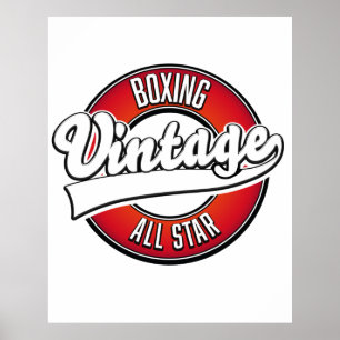 Affiche Logo Boxe Vintage All star