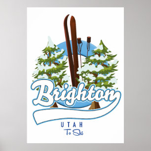 Affiche Logo Brighton Utah pour skier