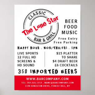Affiche Logo Classic Bar & Grill, Pub / Brasserie Publicit