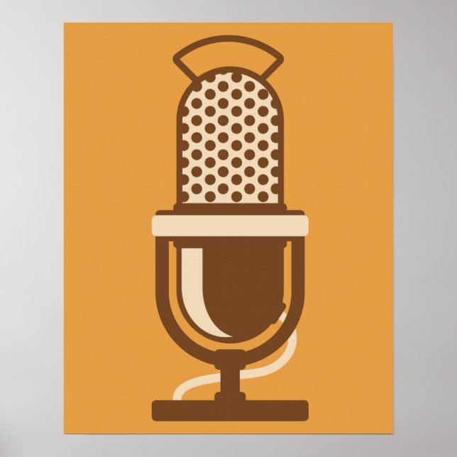 Affiche Logo classique du microphone à ruban (Devant)