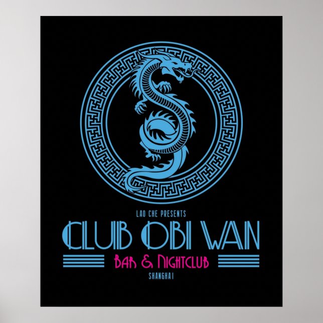 Affiche Logo Club Obi Wan inspiré du Temple de Doom (Devant)
