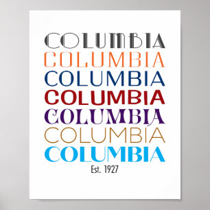 Affiche Logo Columbia, Décades (Impression mat)
