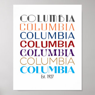 Affiche Logo Columbia, Décades (Impression mat)