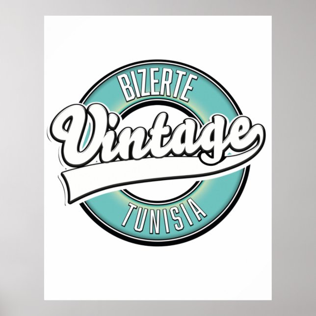 Affiche Logo de Bizerte Tunisie style vintage (Devant)