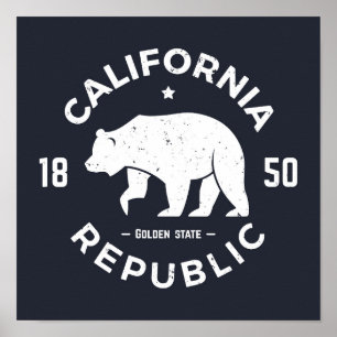 Affiche Logo de Californie   L'État d'or