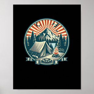 Affiche Logo de camping Sticker très Cool