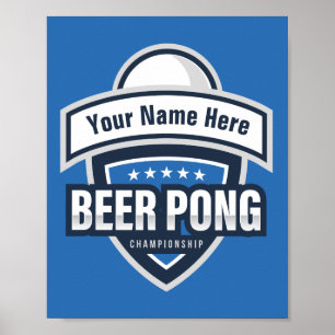Affiche Logo de championnat de Beer Pong personnalisable
