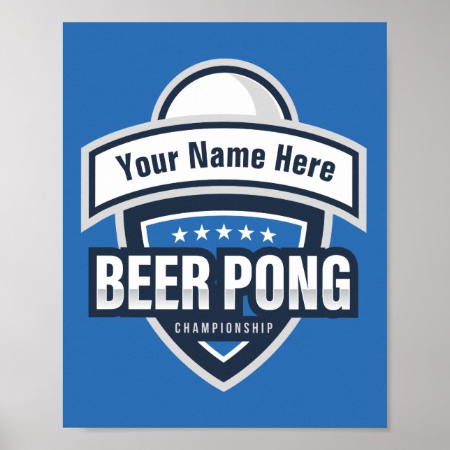 Affiche Logo de championnat de Beer Pong personnalisable (Devant)