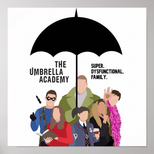 Affiche Logo de citation Silhouette de Umbrella Academy No (Devant)
