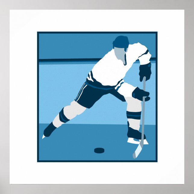 Affiche Logo de hockey bleu glace (Devant)