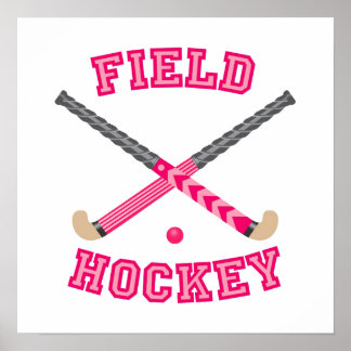 Affiche Logo de hockey sur gazon rose