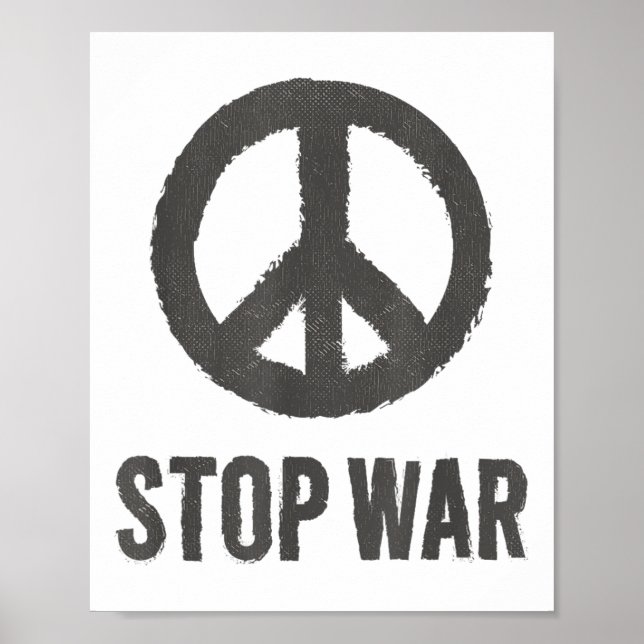 Affiche Logo de la Paix Hippie symbole Stop War Protest Pa (Devant)