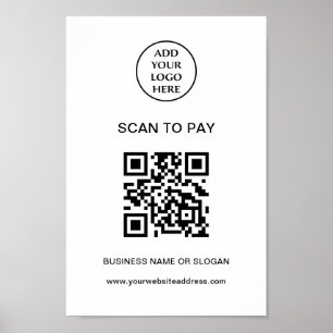 Affiche Logo de la société commerciale ici scannez pour pa