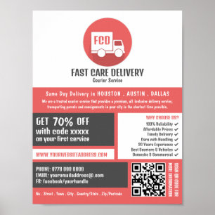 Affiche Logo de livraison par messagerie, publicité des se