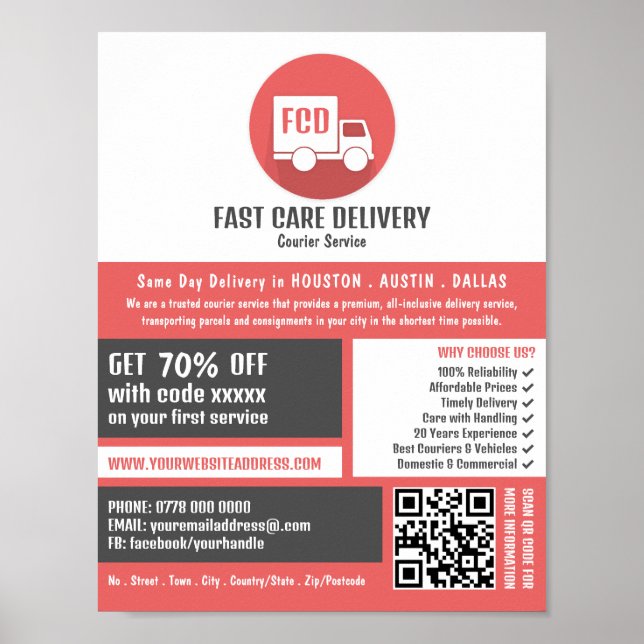 Affiche Logo de livraison par messagerie, publicité des se (Devant)