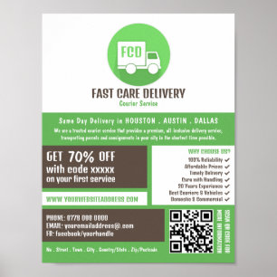 Affiche Logo de livraison par messagerie, publicité des se