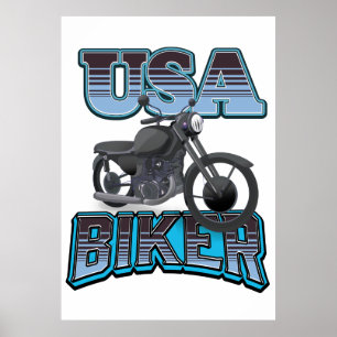 Affiche logo de motard américain