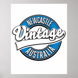 Affiche Logo de Newcastle australie style vintage