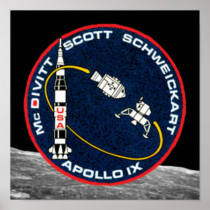 Affiche Logo de patchs de mission Apollo 9 NASA