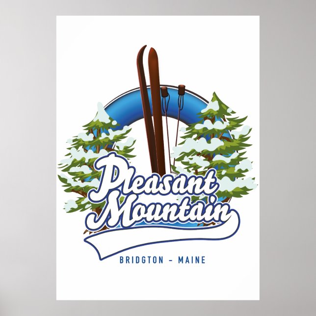 Affiche Logo de Pleasant Mountain Ski Bridgton. (Devant)