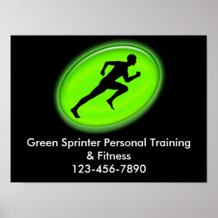 Affiche Logo de remise en forme Green Glow