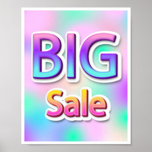 Affiche Logo de script de grande vente Garage Yard Hologra