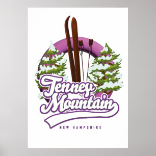 Affiche Logo de ski de la montagne Tenney