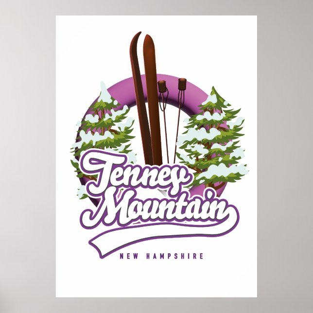 Affiche Logo de ski de Tenney mountain New Hampshire (Devant)