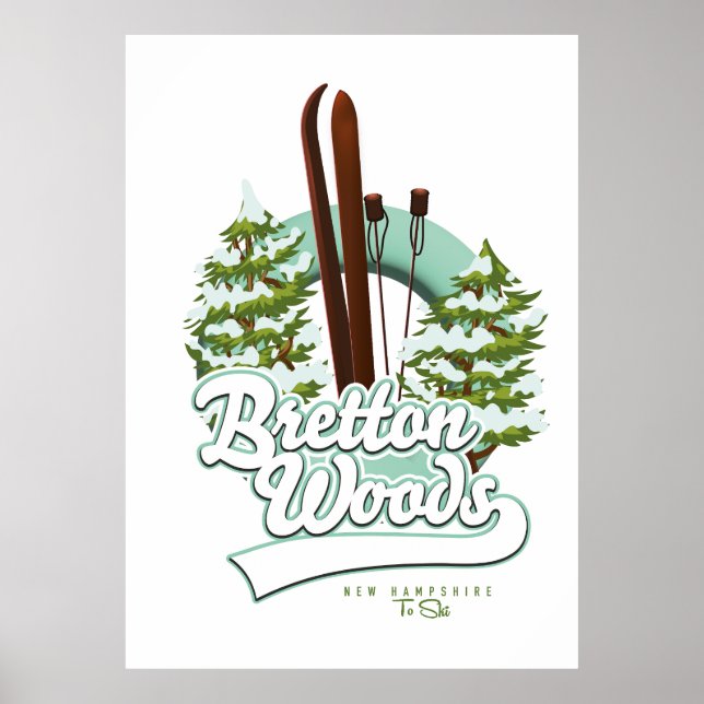 Affiche Logo de ski du New Hampshire de Bretton Woods (Devant)
