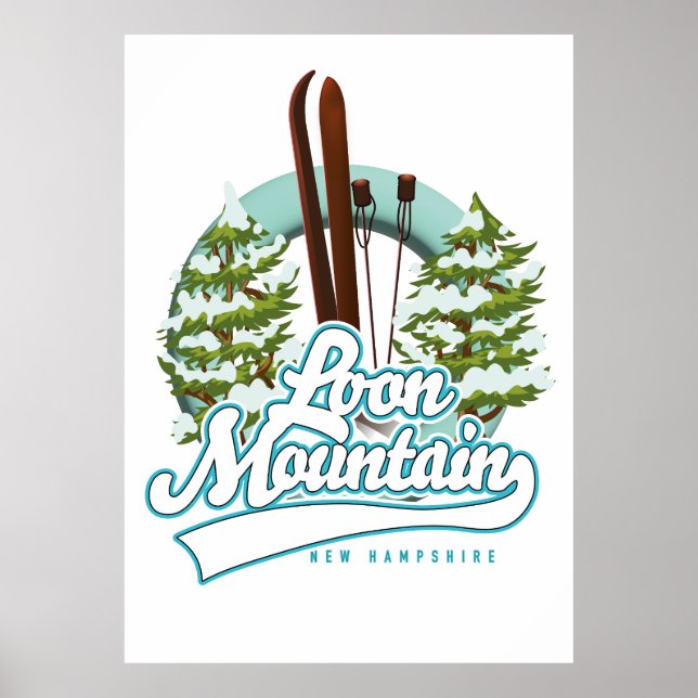 Affiche Logo de ski Loon Mountain New Hampshire (Devant)
