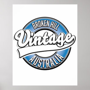 Affiche Logo de style vintage Broken Hill australia.
