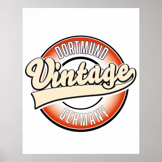 Affiche Logo de style vintage Dortmund, (Devant)