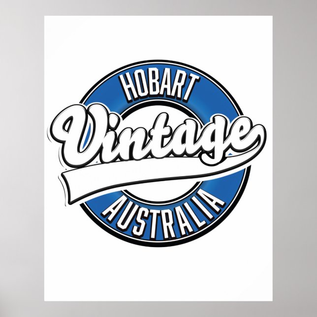 Affiche Logo de style vintage Hobart Australie (Devant)